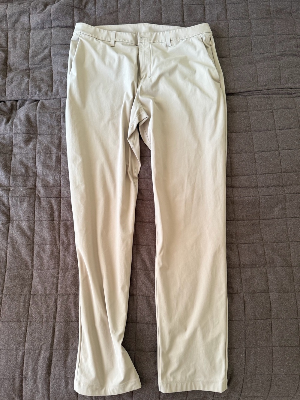 Men's Slim Stretch Khaki Pants - Lightweight Beige